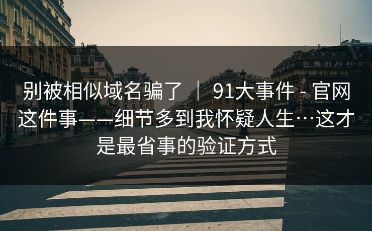 别被相似域名骗了 ｜ 91大事件 - 官网这件事——细节多到我怀疑人生…这才是最省事的验证方式