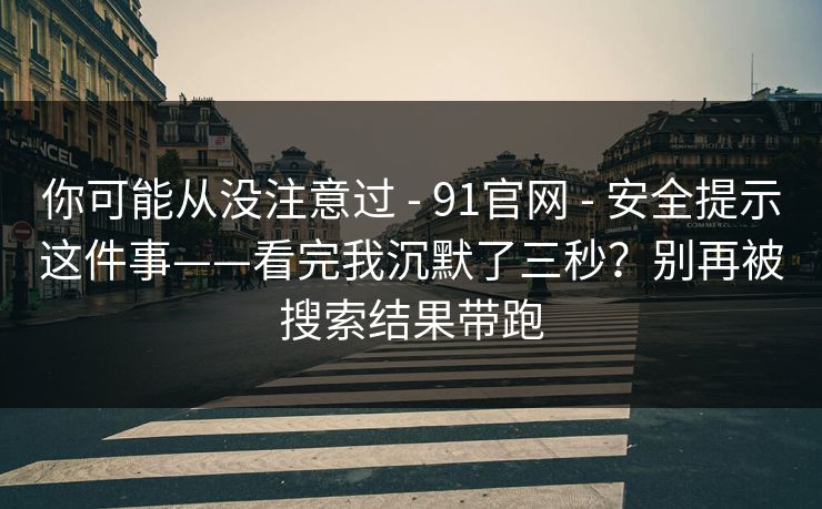 你可能从没注意过 - 91官网 - 安全提示这件事——看完我沉默了三秒？别再被搜索结果带跑